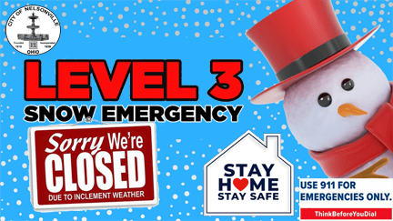 Nelsonville City offices closed Mon, 1/26/2026, due to LEVEL 3 Snow ...